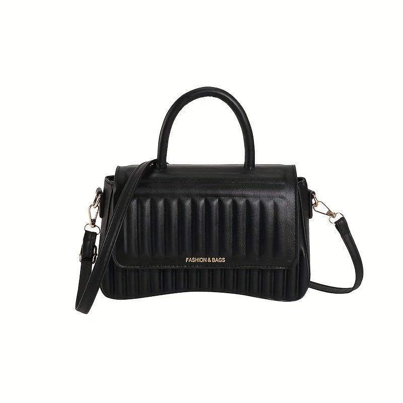 Embossed Crossbody Bag Square Purse Top Handle Handbag for Women