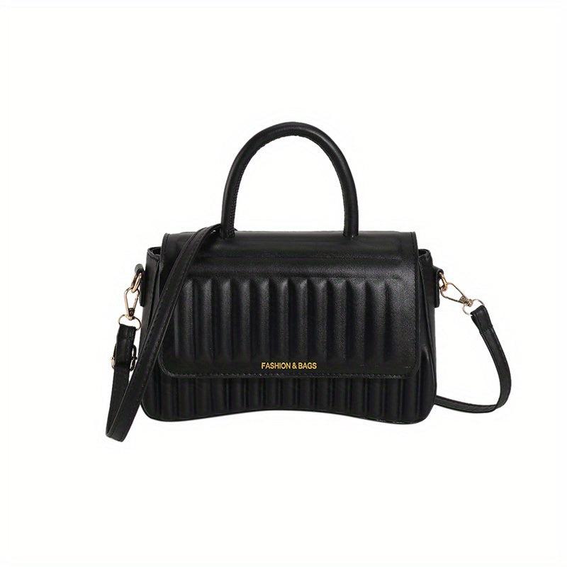 Embossed Crossbody Bag Square Purse Top Handle Handbag for Women