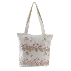 Flower Pattern Shoulder Bag Large Capacity Portable Storage Bag