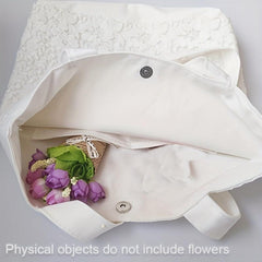 Flower Pattern Shoulder Bag Large Capacity Portable Storage Bag