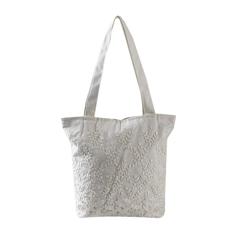 Flower Pattern Shoulder Bag Large Capacity Portable Storage Bag