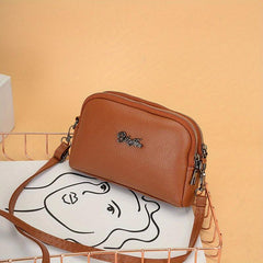 Vintage Shoulder Bag Zipper Crossbody with Detachable Strap