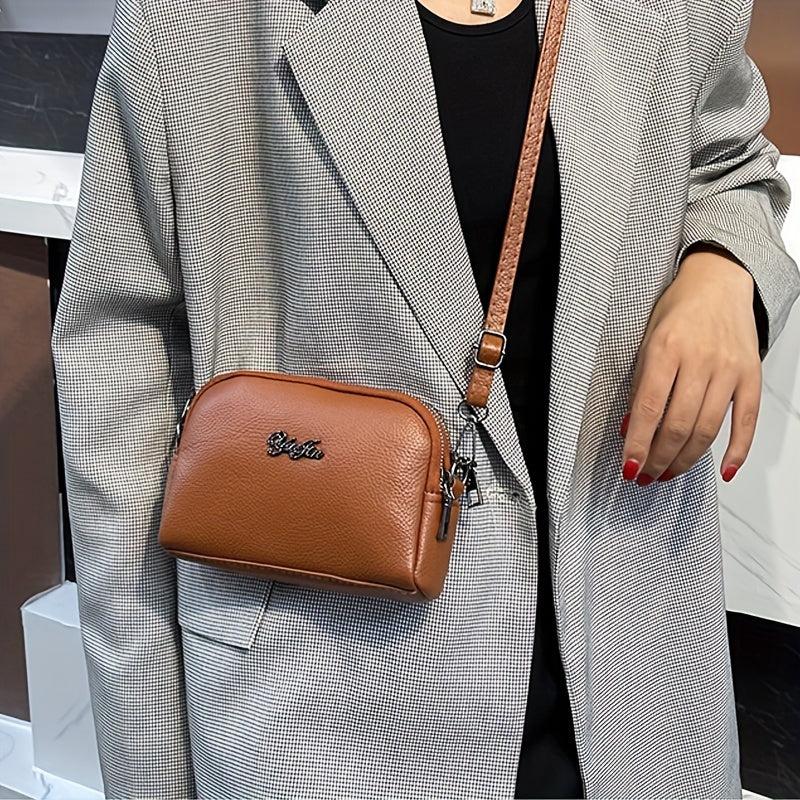 Vintage Shoulder Bag Zipper Crossbody with Detachable Strap