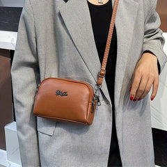 Vintage Shoulder Bag Zipper Crossbody with Detachable Strap