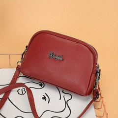 Vintage Shoulder Bag Zipper Crossbody with Detachable Strap