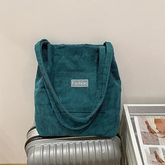 Corduroy Tote Bag Large Shoulder Handbag for Work & School