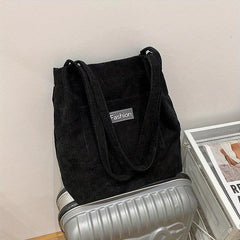Corduroy Tote Bag Large Shoulder Handbag for Work & School