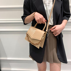 Women's PU Crossbody Bag with Chain Decor