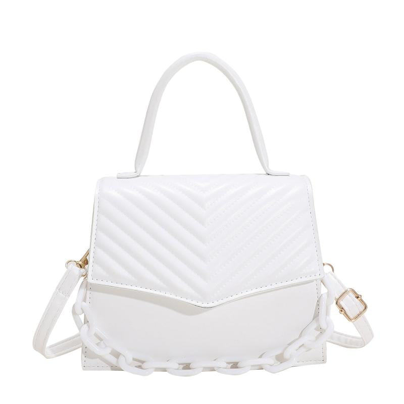 Women's PU Crossbody Bag with Chain Decor