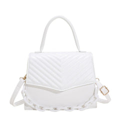 Women's PU Crossbody Bag with Chain Decor