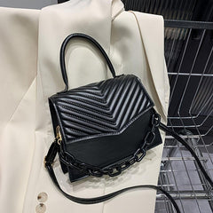 Women's PU Crossbody Bag with Chain Decor