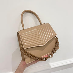 Women's PU Crossbody Bag with Chain Decor