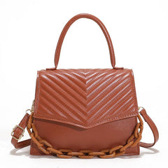 Women's PU Crossbody Bag with Chain Decor
