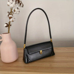 Vintage PU Leather Baguette Bag Women's Casual Shoulder Bag