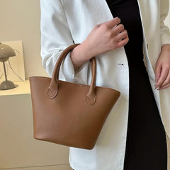 Mini PU Leather Tote Bag Portable Satchel Purse For Work