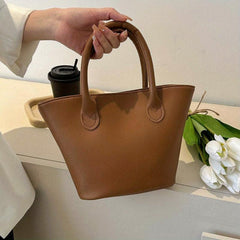 Mini PU Leather Tote Bag Portable Satchel Purse For Work