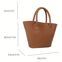 Mini PU Leather Tote Bag Portable Satchel Purse For Work