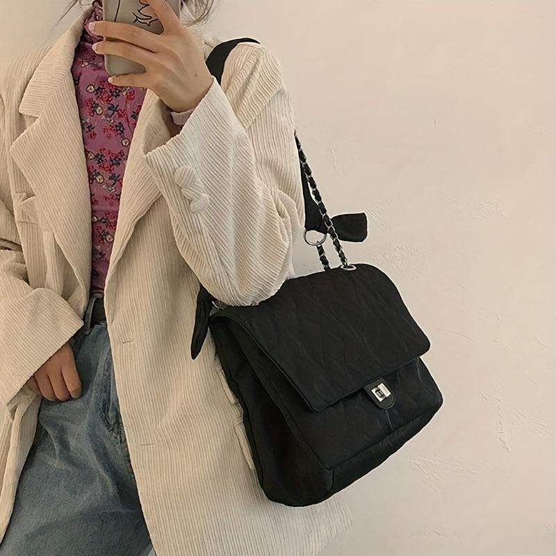 Quilted Flap Shoulder Bag Large Capacity Casual Purse Women's Everyday