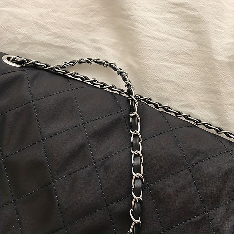 Quilted Flap Shoulder Bag Large Capacity Casual Purse Women's Everyday