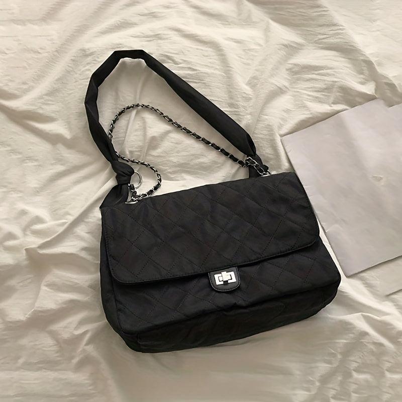 Quilted Flap Shoulder Bag Large Capacity Casual Purse Women's Everyday