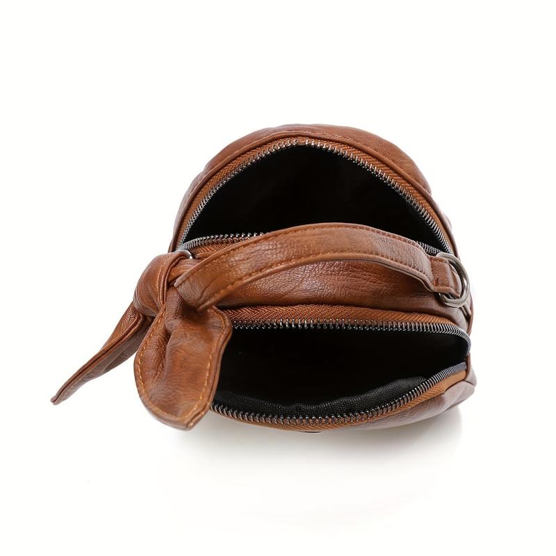 Mini Rabbit Ears Decor Crossbody Bag PU Leather Textured Bag