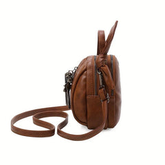 Mini Rabbit Ears Decor Crossbody Bag PU Leather Textured Bag