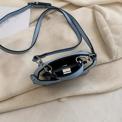 Mini Satchel Crossbody Bag PU Leather Textured Bag Purse Classic
