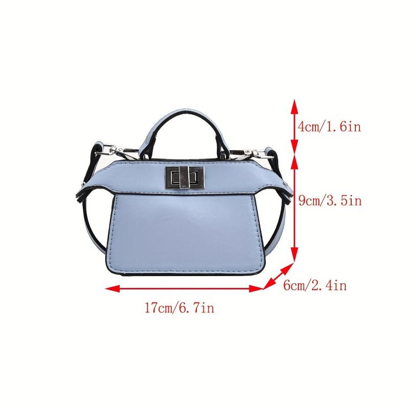 Mini Satchel Crossbody Bag PU Leather Textured Bag Purse Classic