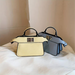 Mini Satchel Crossbody Bag PU Leather Textured Bag Purse Classic