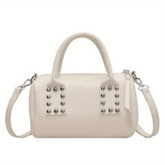 Crocodile Embossed Handbag Studded Satchel Purse Crossbody Bag