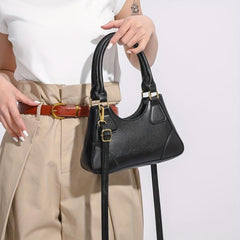PU Leather Textured Satchel Crossbody Bag