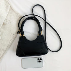 PU Leather Textured Satchel Crossbody Bag