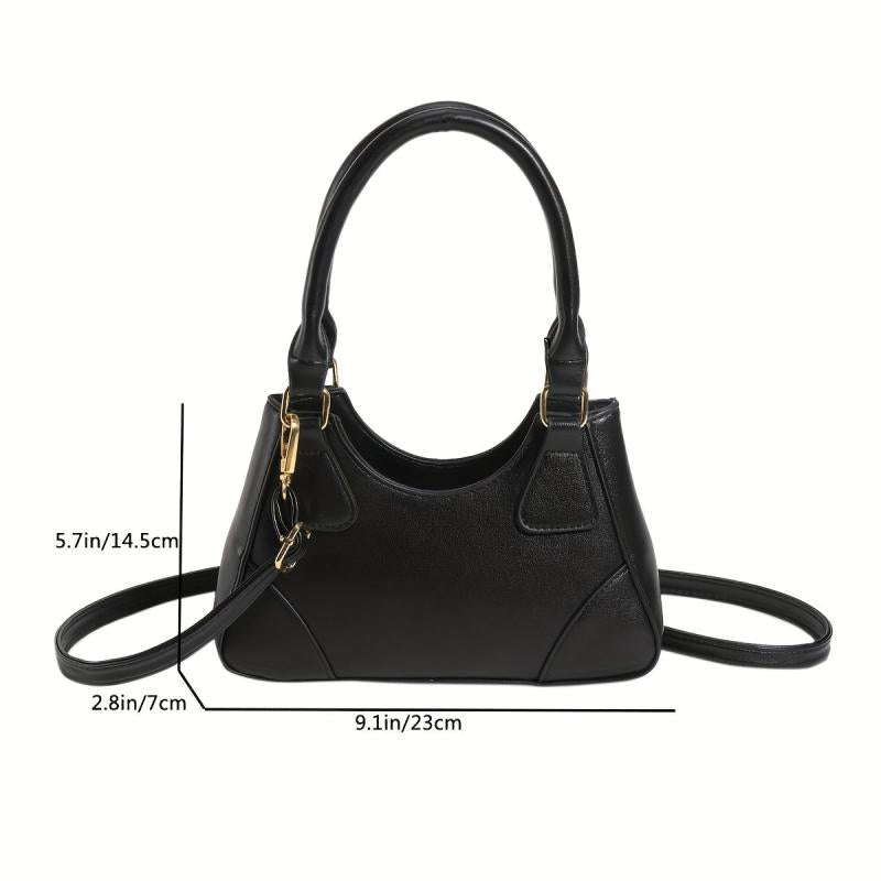 PU Leather Textured Satchel Crossbody Bag