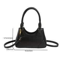 PU Leather Textured Satchel Crossbody Bag