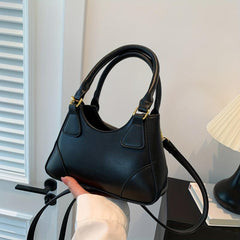 PU Leather Textured Satchel Crossbody Bag