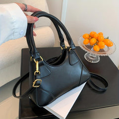 PU Leather Textured Satchel Crossbody Bag