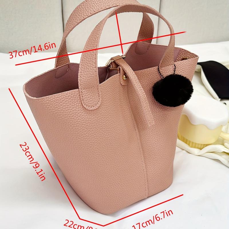 Large Capacity PU Leather Satchel Tote Bag