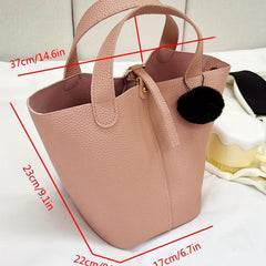 Large Capacity PU Leather Satchel Tote Bag