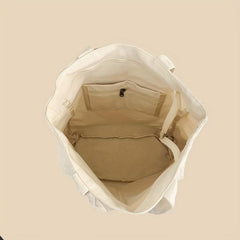 Large Canvas Tote Bag with Pockets for School Travel Shopping