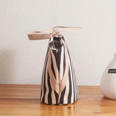 Striped Pattern Canvas Tote Bag Lightweight Satchel Casual Commuter Bag