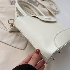 Versatile Mini Solid Tote Bag PU Leather Handbag for Women