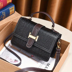 Crocodile Pattern Crossbody Satchel Bag PU Leather Textured Bag