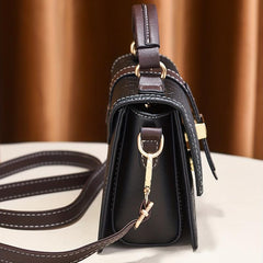 Crocodile Pattern Crossbody Satchel Bag PU Leather Textured Bag