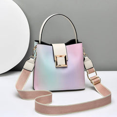 Gradient Bucket Bag Top Handle Handbag Shoulder Strap Versatile Tote & Crossbody