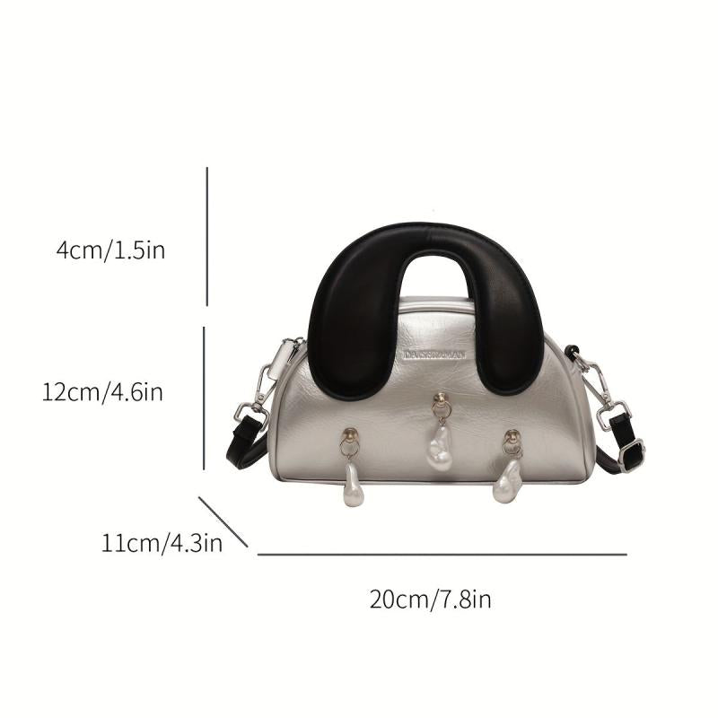 Classic PU Leather Crossbody Bag Textured Satchel Purse