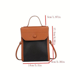 Colorblock Square Shoulder Bag Lightweight Crossbody Bag
