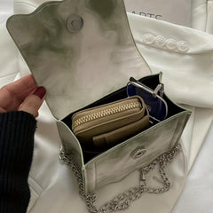 Tie Dye Crossbody Bag Embossed Chain Shoulder Purse Vintage Square