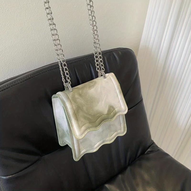 Tie Dye Crossbody Bag Embossed Chain Shoulder Purse Vintage Square