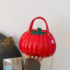 Pumpkin Shaped Metal Chain Crossbody Bag