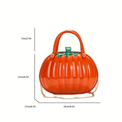 Pumpkin Shaped Metal Chain Crossbody Bag